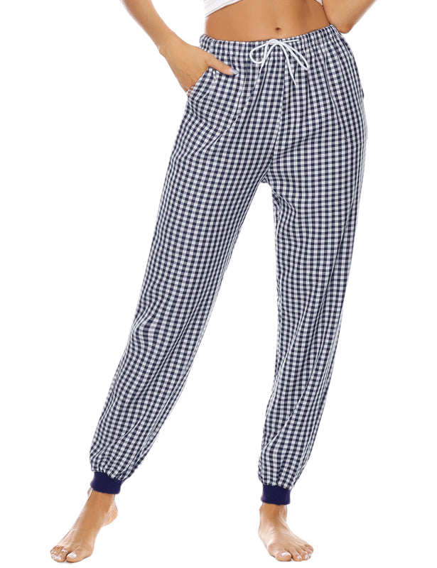 Ladies Plaid Threaded Pajama Pants