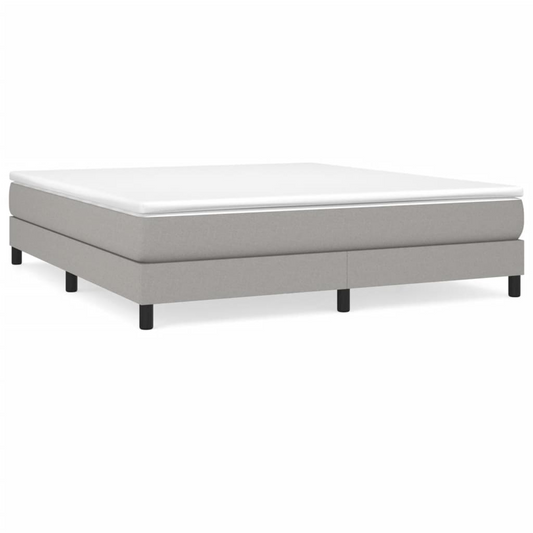 vidaXL Box Spring Bed with Mattress Light Gray - King Size