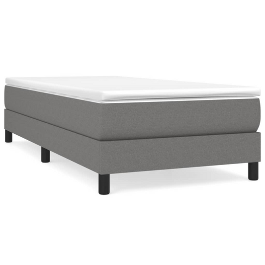 vidaXL Box Spring Bed with Mattress Dark Gray - Twin Size