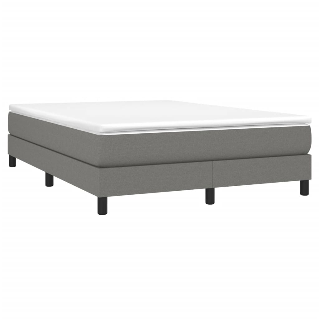 vidaXL Box Spring Bed with Mattress Dark Gray 59.8"x79.9" Queen Fabric