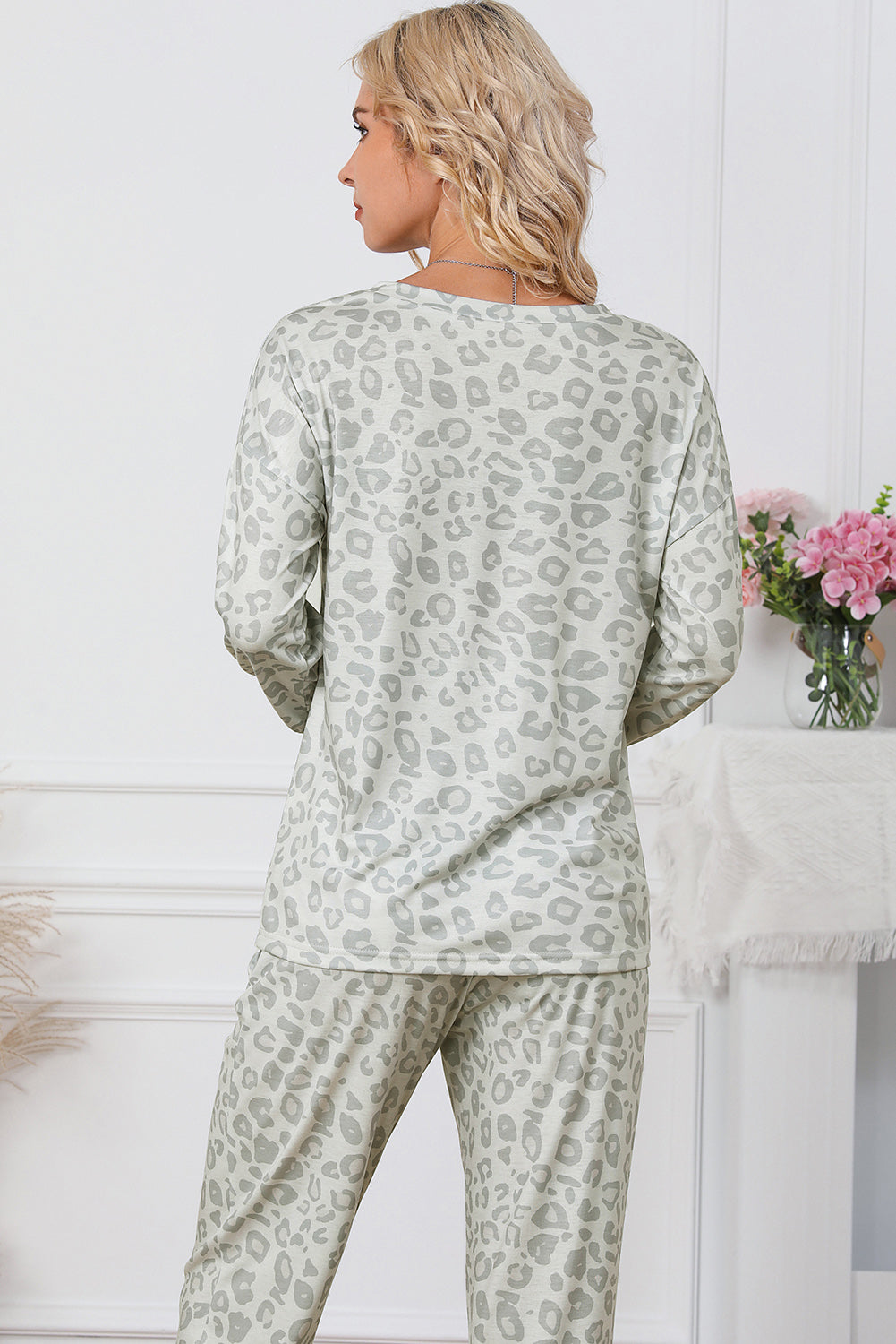 Leopard Print Long Sleeve Loungewear