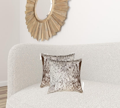 Salt and Pepper Cowhide Pillow 2 Pack
