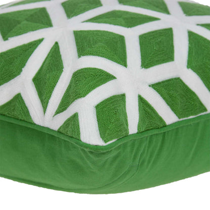 20inches x 7inches x 20inches Transitional Green and White Pillow