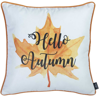 18inchesx 18inches Thanksgiving Leaf Quote Decorative Throw Pillow