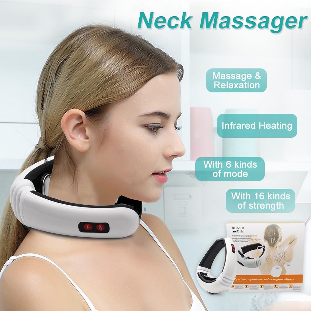 Electric Pulse Back Neck Massager Pain Relief Health Relaxation SP