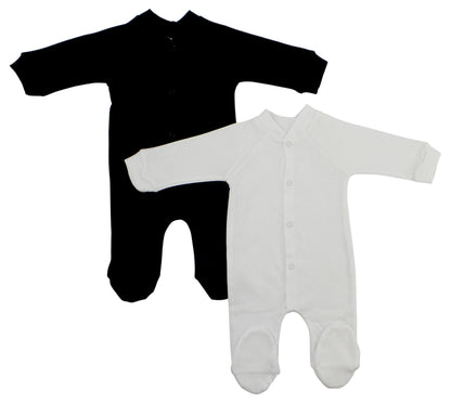 Baby Sleep & Play Pajamas PJs (Black & White Set)