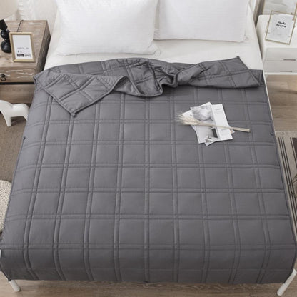 Dark Gray Cotton Gravity Blanket Promote Deep Sleep Reduce Anxiety SP