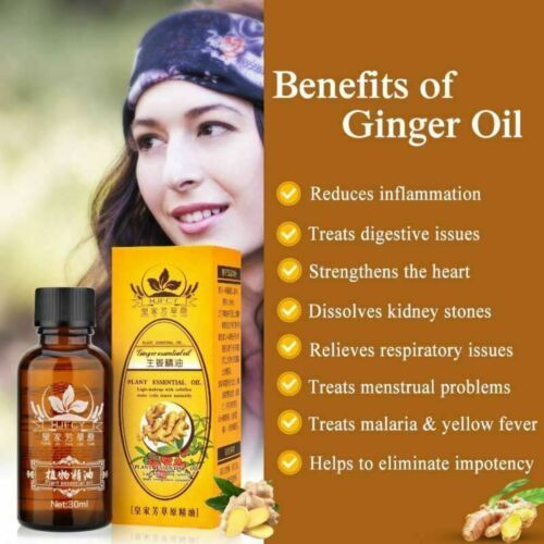 Lymphatic Drainage Ginger Oil Therapy Massage Plant Essential Oil