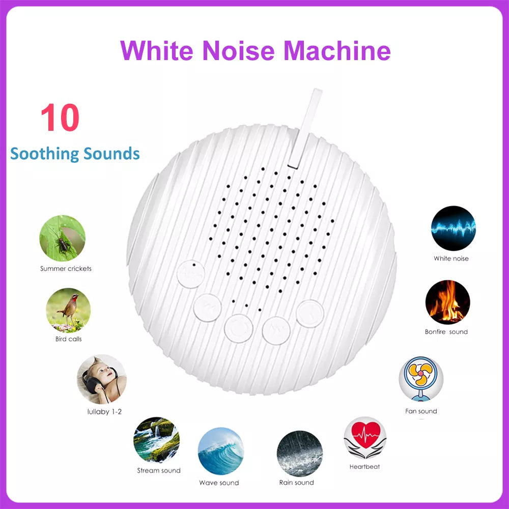 White Noise Sound Machine Portable Baby Sleep Machine 10 Soothing