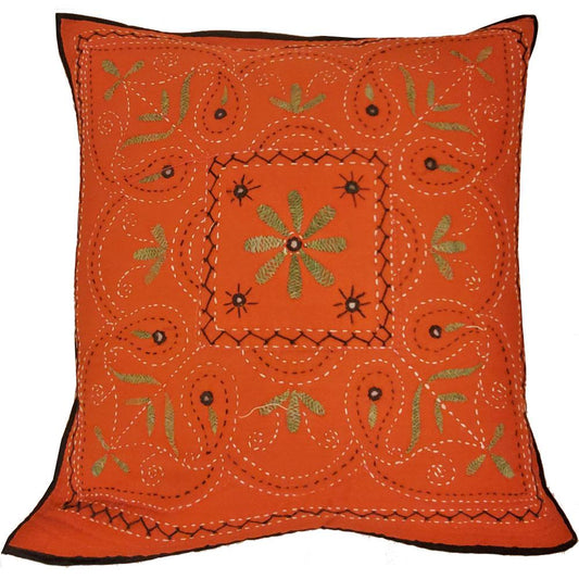 Mirror Work Aari Embroidery Design Cushion Cover Home Accent