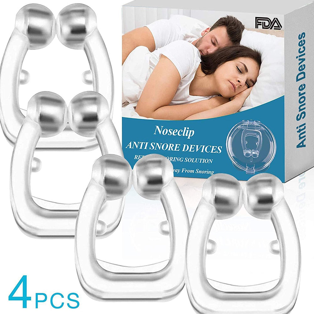 Silicone Magnetic Anti Snore Stop Snoring Nose Clip Sleep Tray