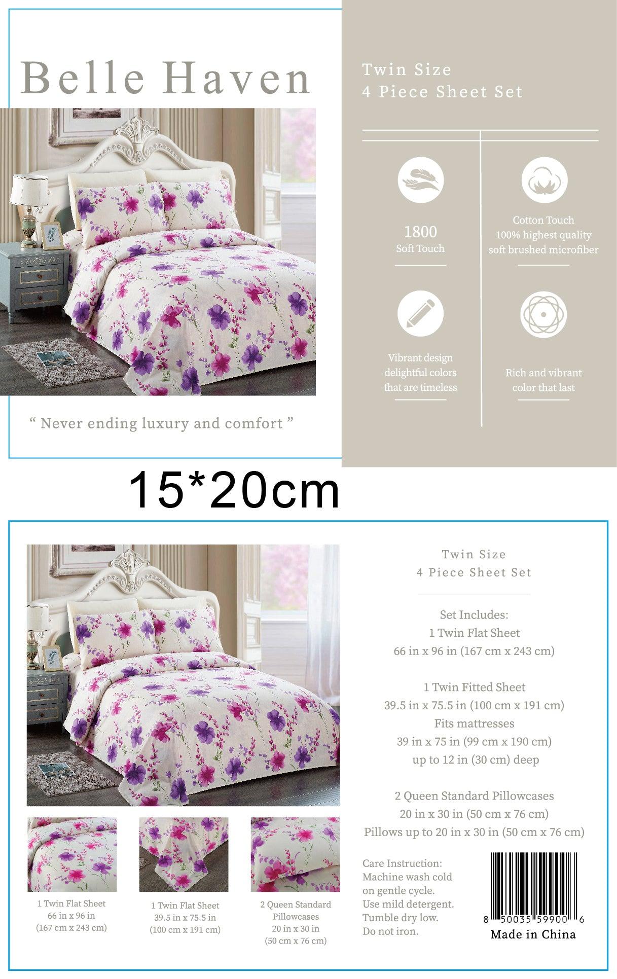 Belle Haven 6 Piece Sheet Set Bedding Sets (6 Styles)
