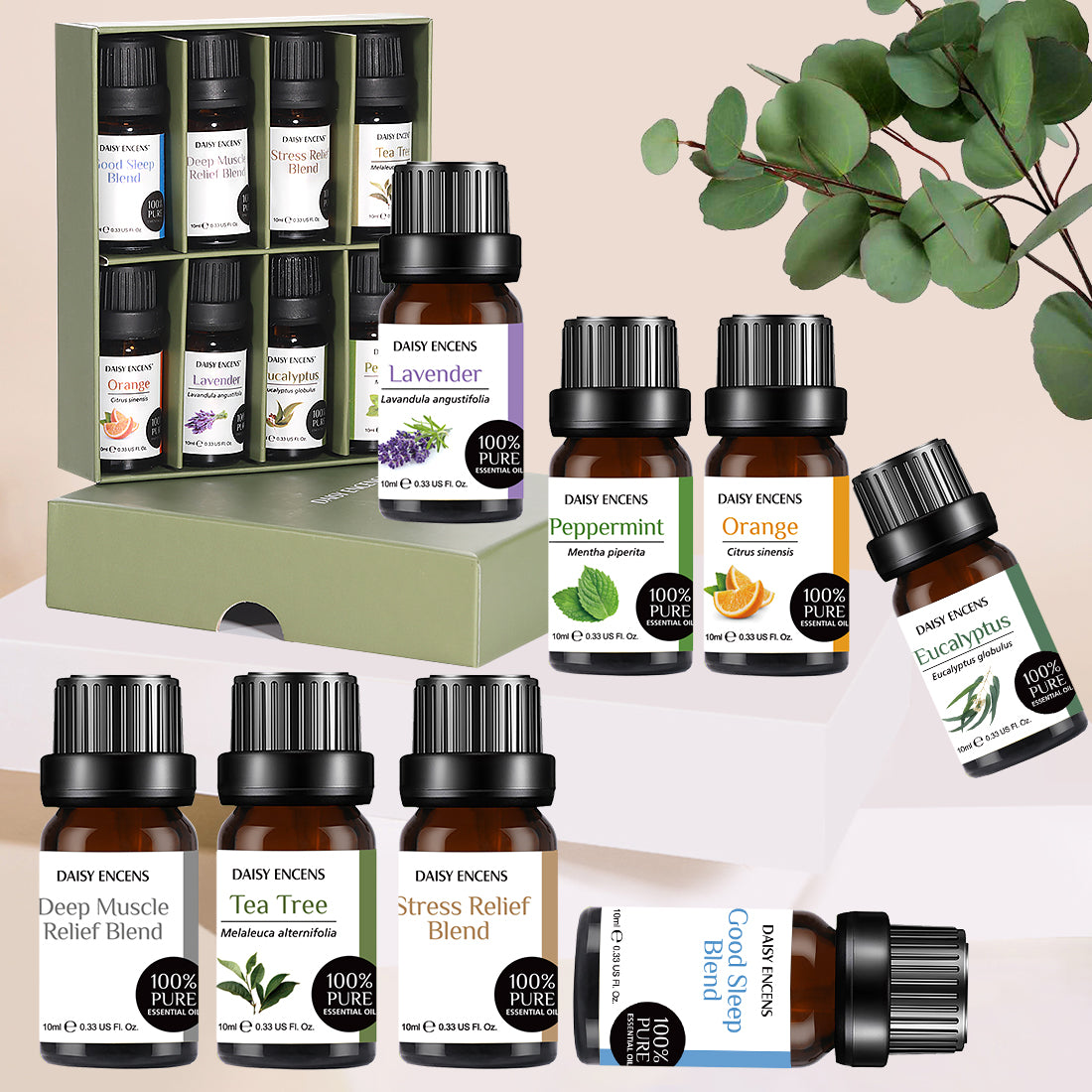 Pure Essential Oils Set 8pcs