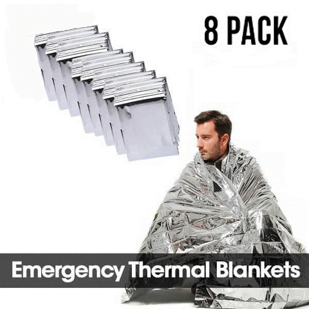 8 Pack Emergency Survival Blanket for Camping Hiking
