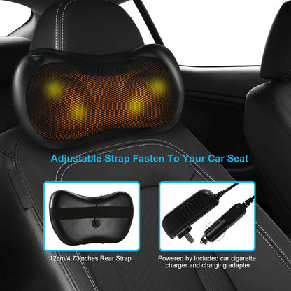 Back Neck Massage Pillow Kneading Massager In-Car Thermotherapy