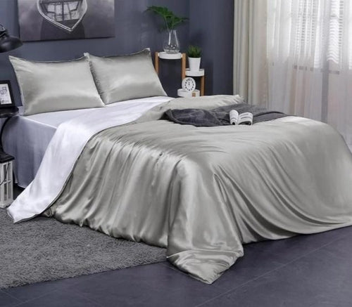 Luxury Seamless 19 Momme Mulberry Silk 4 pieces Bedding Set - 1 Queen